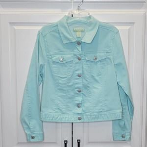 d.Jeans Mint Green Denim Jacket Size Large Spring/Summer